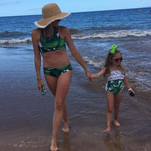 Женский купальник-танкини с оборками комплект бикини из 2 предметов для мамы и