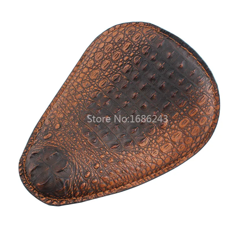 Retro Black/Brown Crocodile Leather Style Solo Seat For Harley Sportster XL 883 Chopper Bobber Custom Motorcycle Cafe Racer |