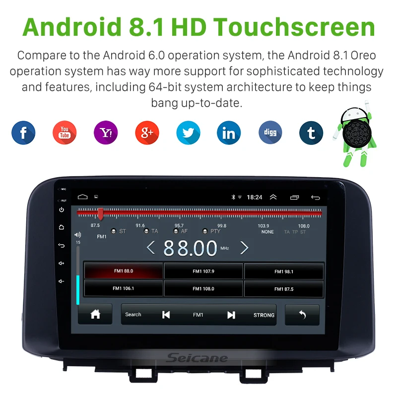 Seicane Android 8 1 для Hyundai ENCINO kona/Tucson 2018 2019 Автомобильный GPS Navi мультимедийный плеер