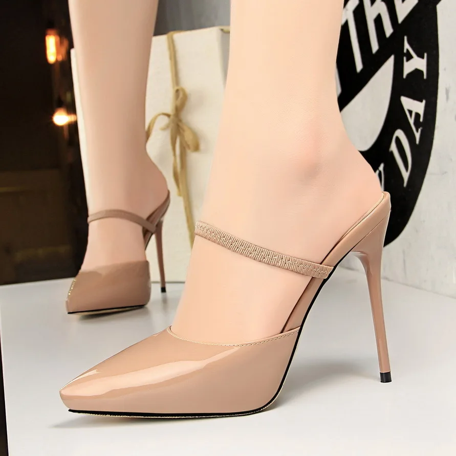 

Women Shoes Super High Heels Platform Patent Leather Slipper New Summer 34 35 36 37 38 39 40 Red Black