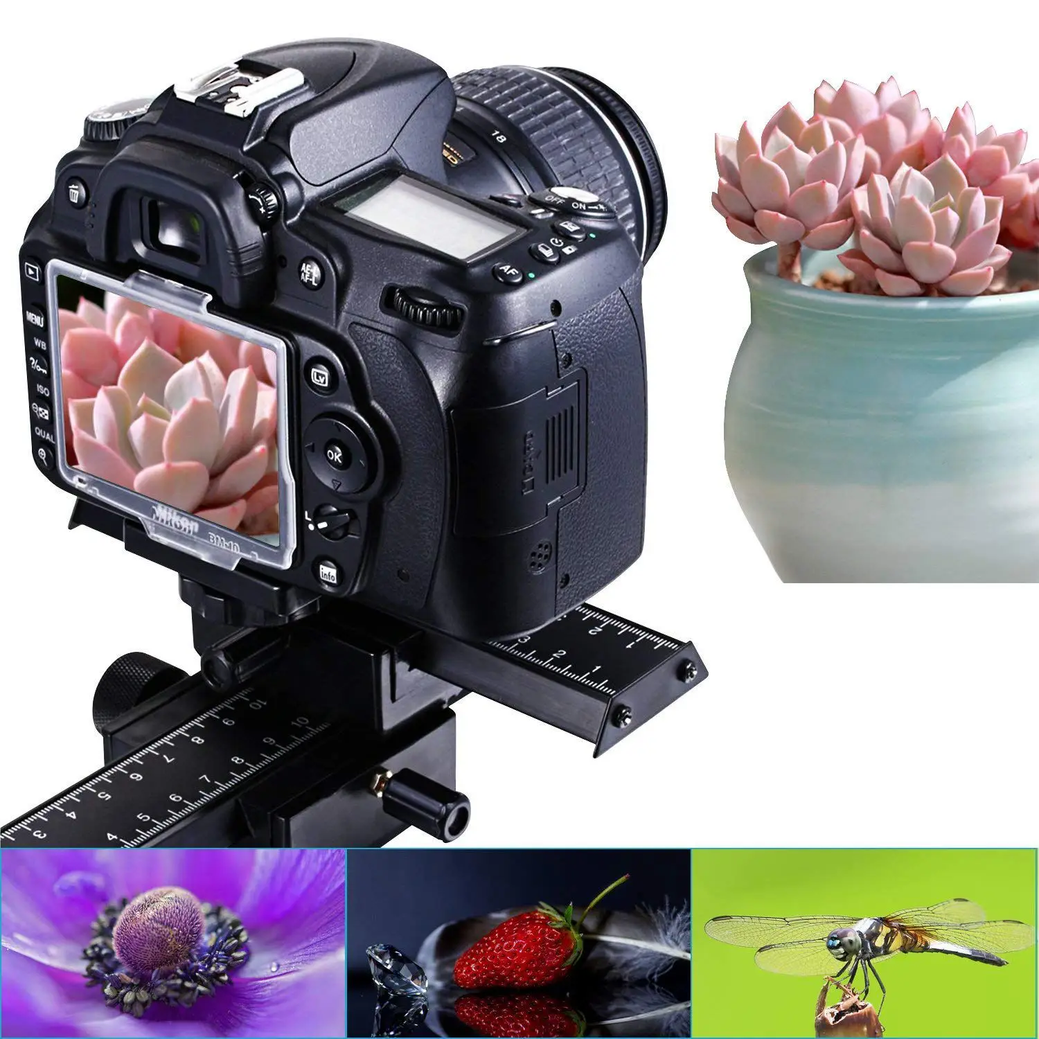 4 полосная Фокусирующая рельсовая Скоба для DSLR камеры макросъемки Canon Nikon Sony