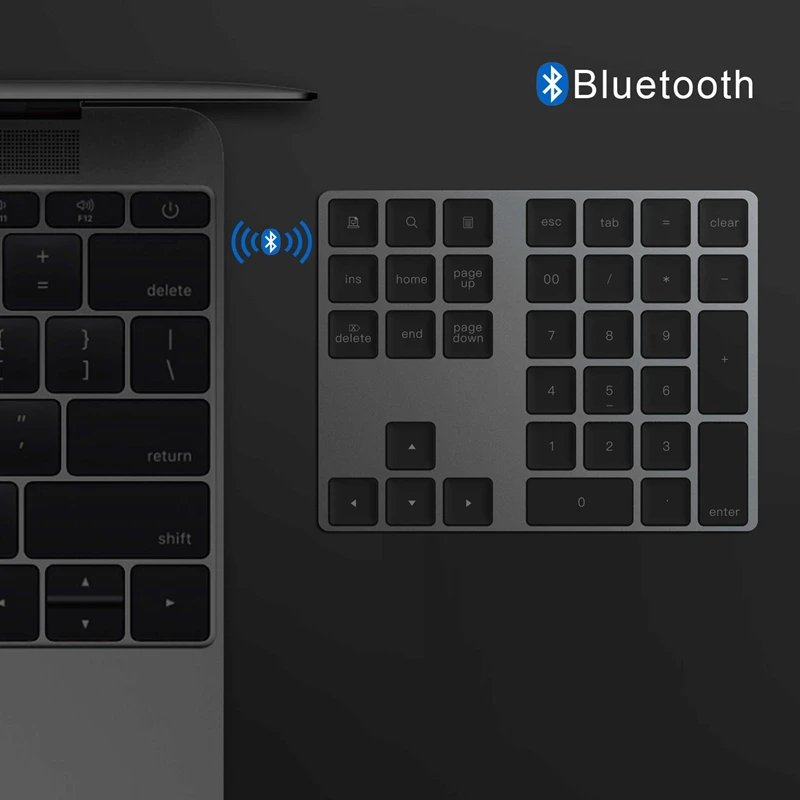 Беспроводная цифровая клавиатура из алюминиевого сплава 34 клавиши Bluetooth для Windows