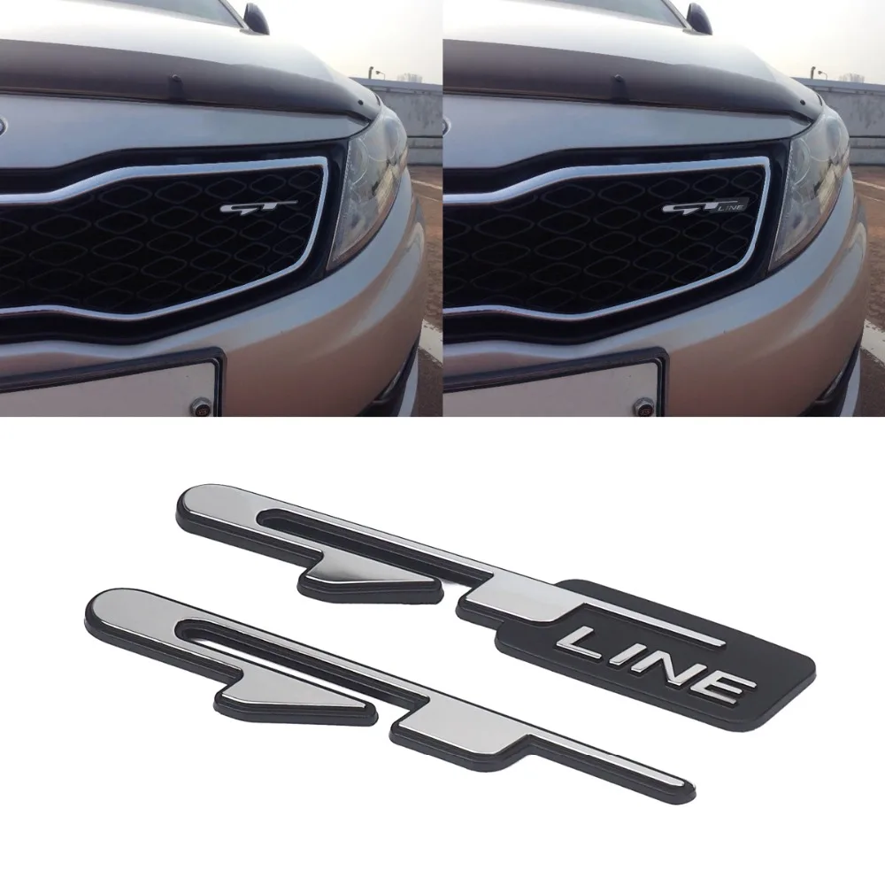 Грили автомобиля Стикеры для KIA Оптима GT линия peugeot 206 3008 4008 5008 308 408 508 toyota harrier