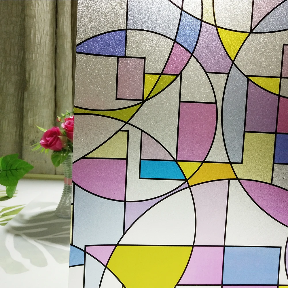45*400 см красочный матовый decortive оконная пленка. Статическая privacy clings стеклянная