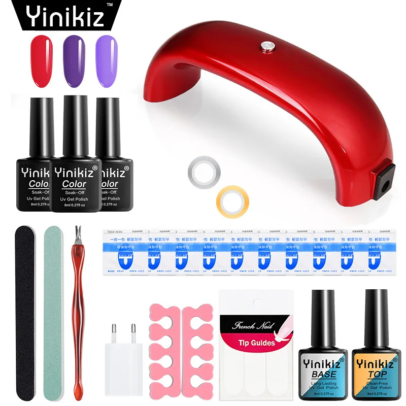Yinikiz 25 шт./компл. лампа для сушки ногтей дизайна УФ гель 9 Вт набор лака