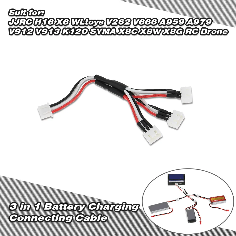 3 в 1 Зарядка аккумулятора подключение для H16 X6 WLtoys V262 V666 A959 A979 V912 V913 K120 SYMA X8C X8W X8G RC