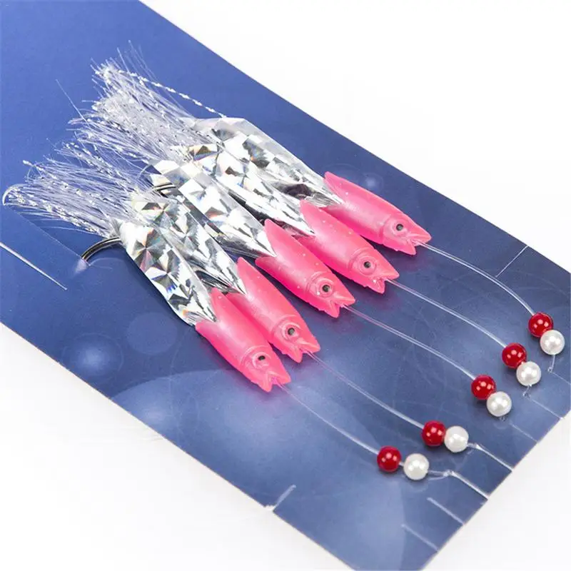 5 шт./компл. углеродистая сталь скумбрия перья бас треска приманка светящаяся