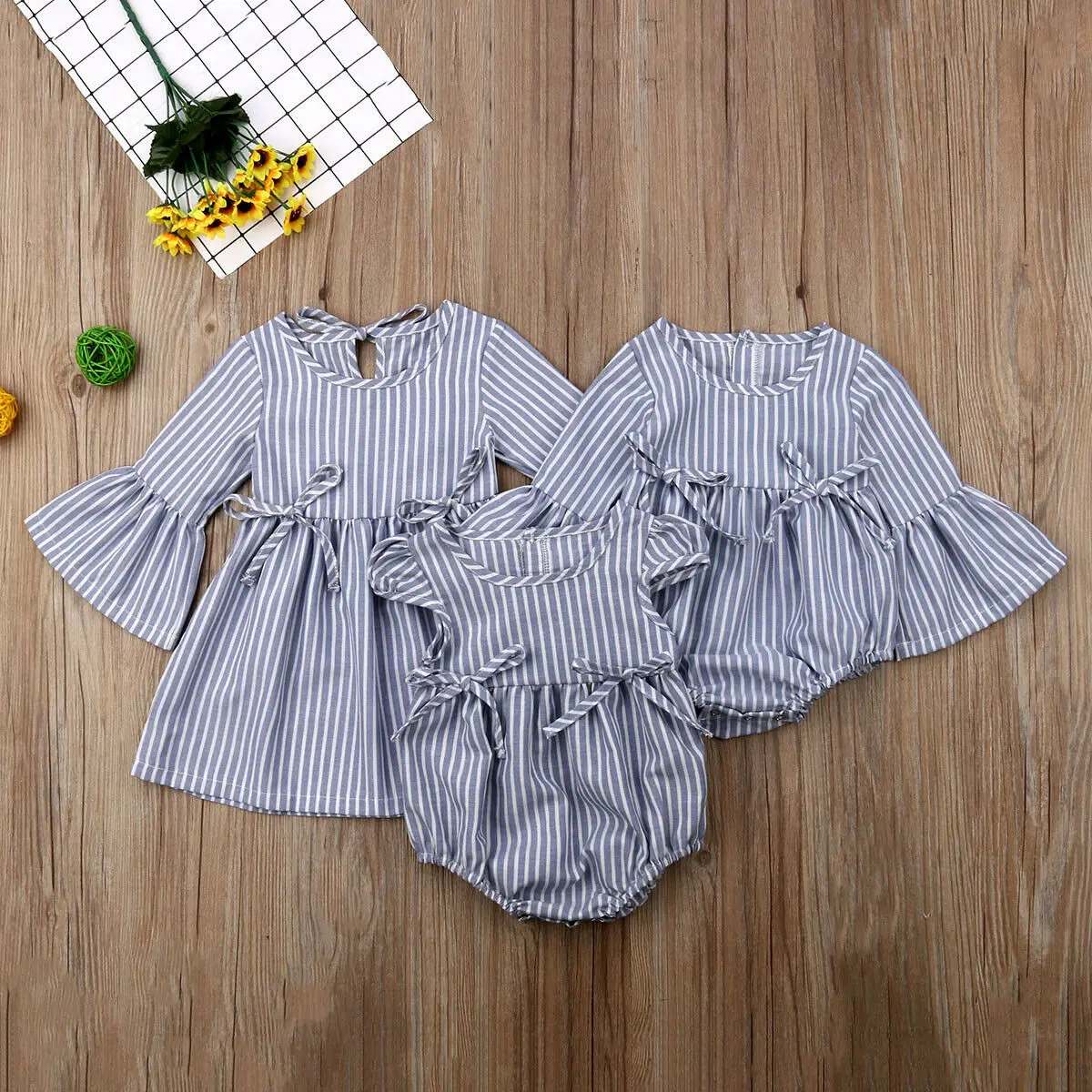 Pudcoco лето 2019 полосатая детская одежда для маленьких девочек Одинаковая сестер