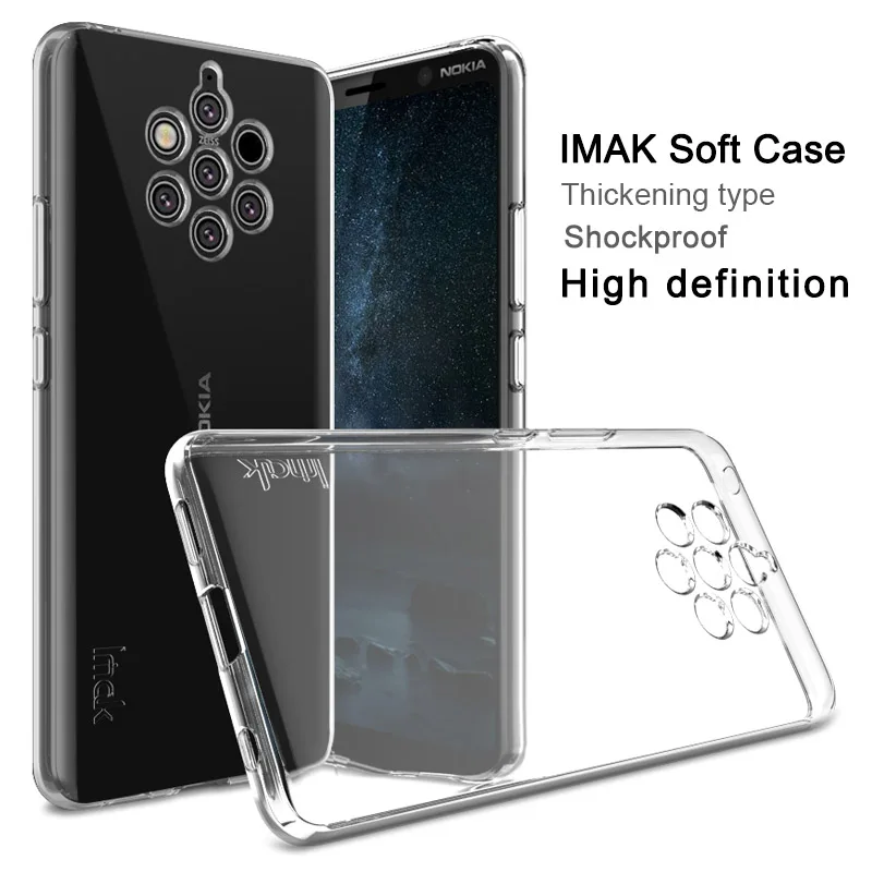 Мягкие прозрачные чехлы IMAK из ТПУ для Nokia 9 Pureview прозрачный чехол телефона