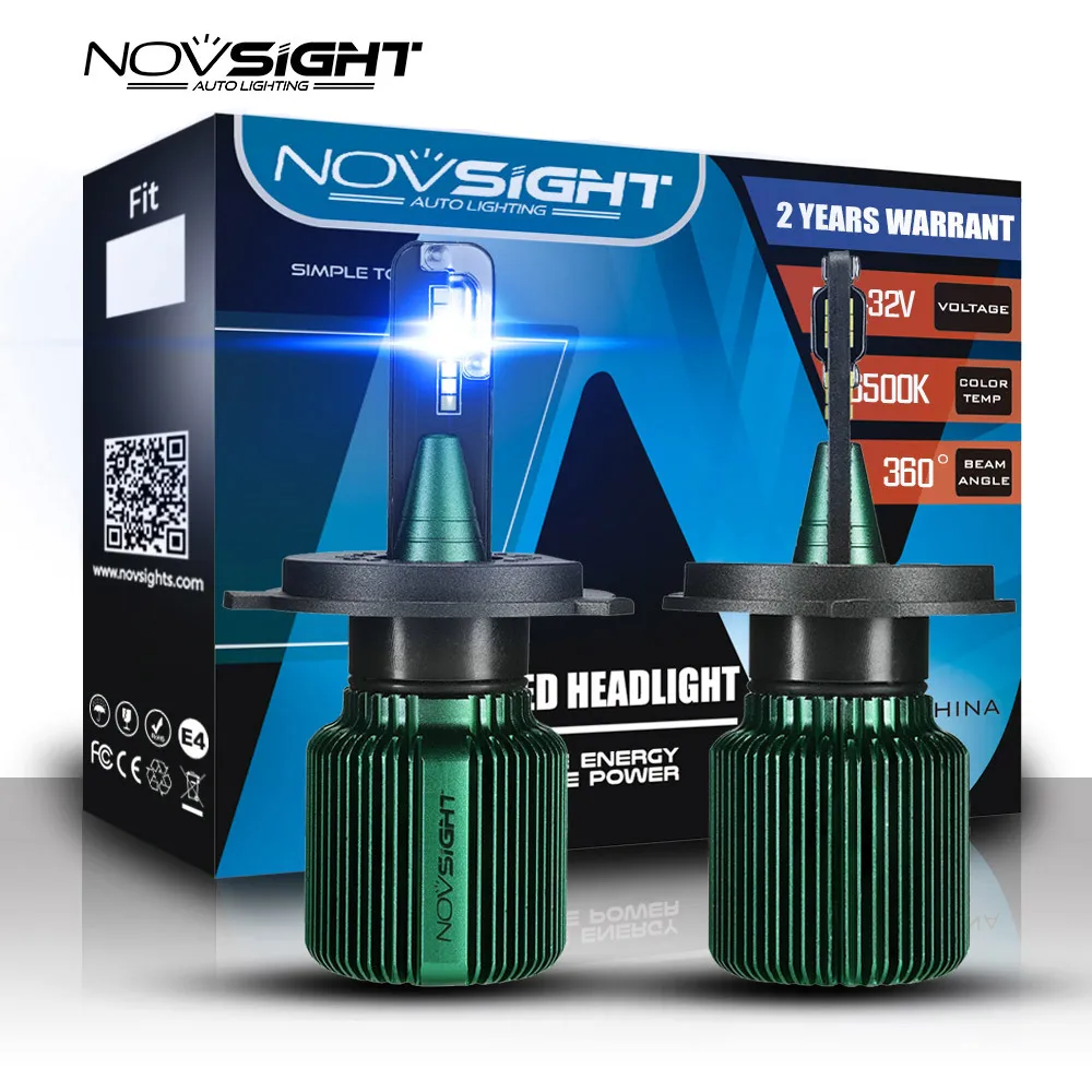 NOVSIGHT мини Автомобильные светодиодные фары h4 h7 h11 h8 9005 9006 лампы для фар набор 40 Вт