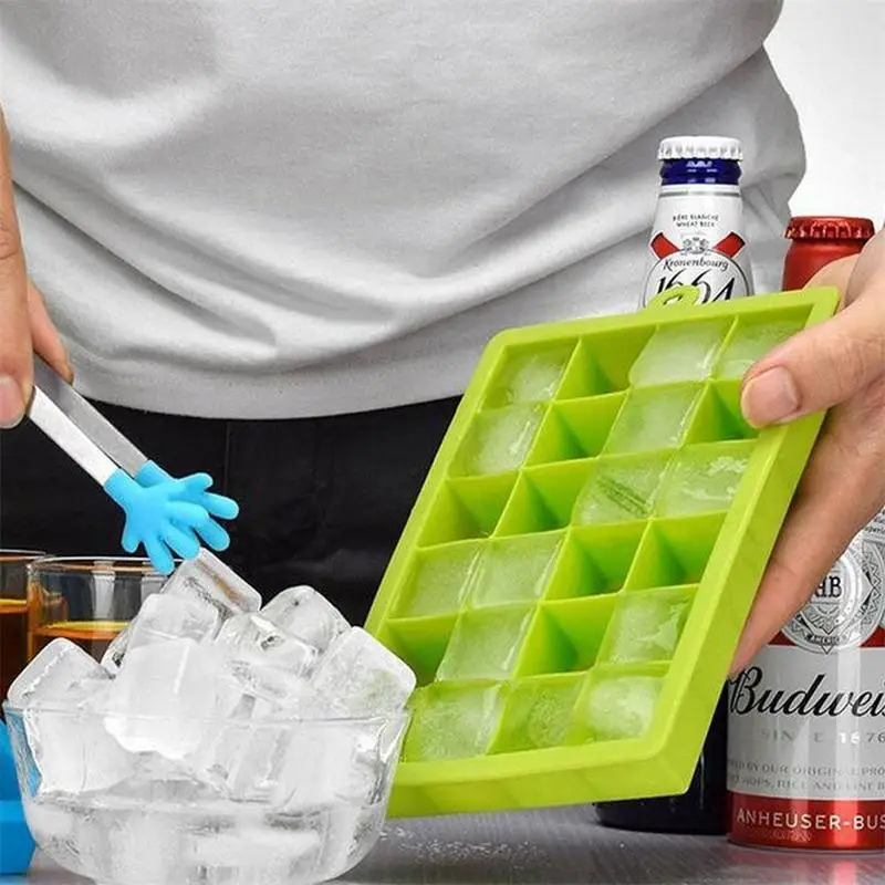 Силиконовая форма для льда IceCube с крышкой лоток домашнего хозяйства 24 квадрата