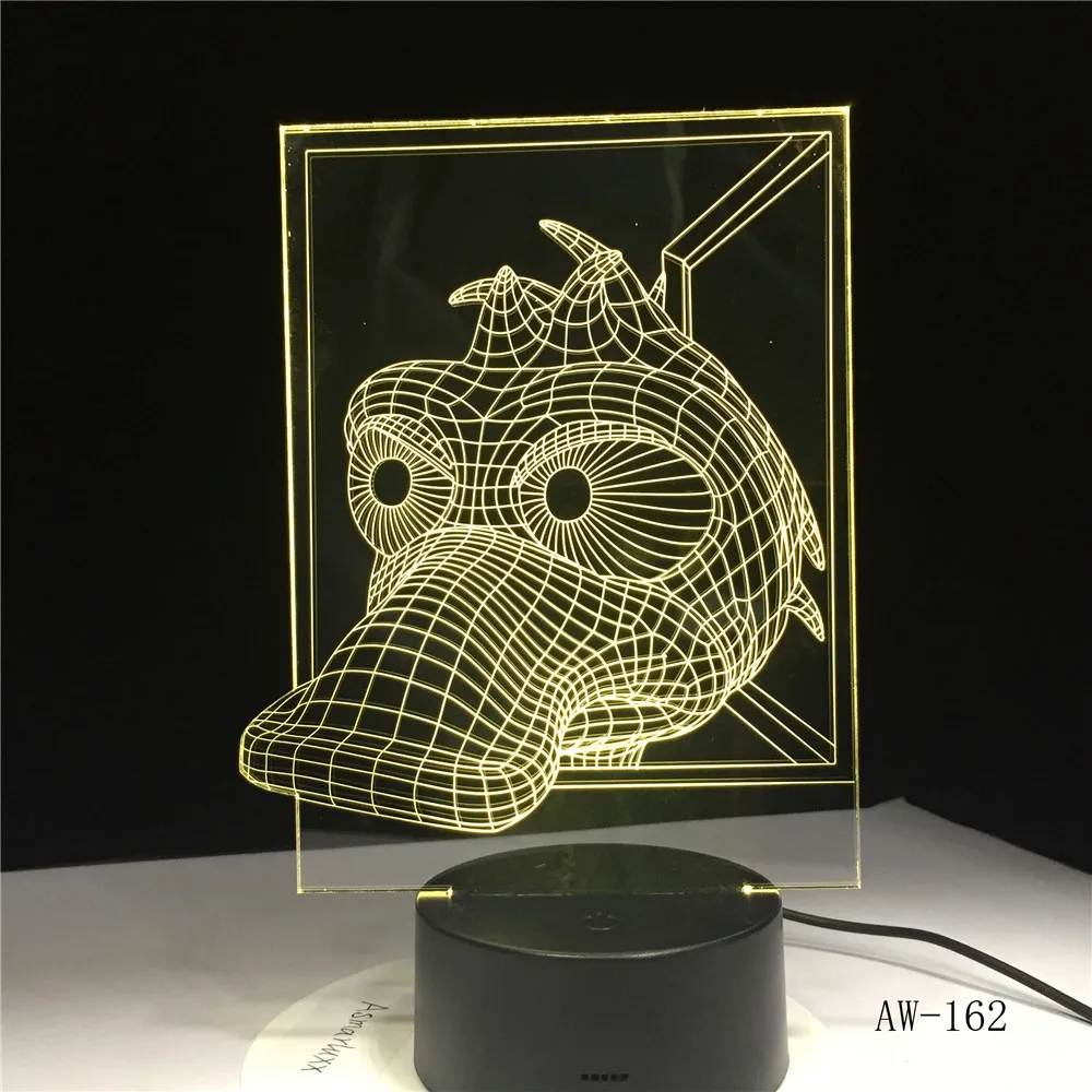 3D Светодиодная лампа в виде утки светодиодные лампы Детская база с USB 7 цветов