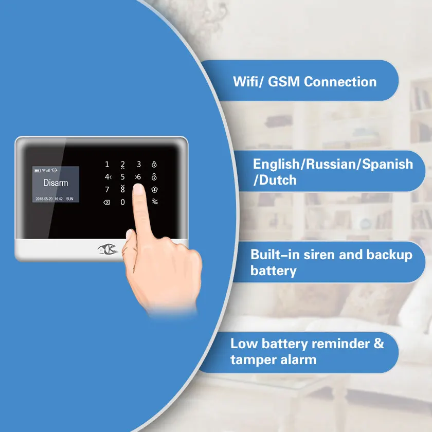 Беспроводная GSM сигнализация SMARSECUR 433 МГц домашняя беспроводная система