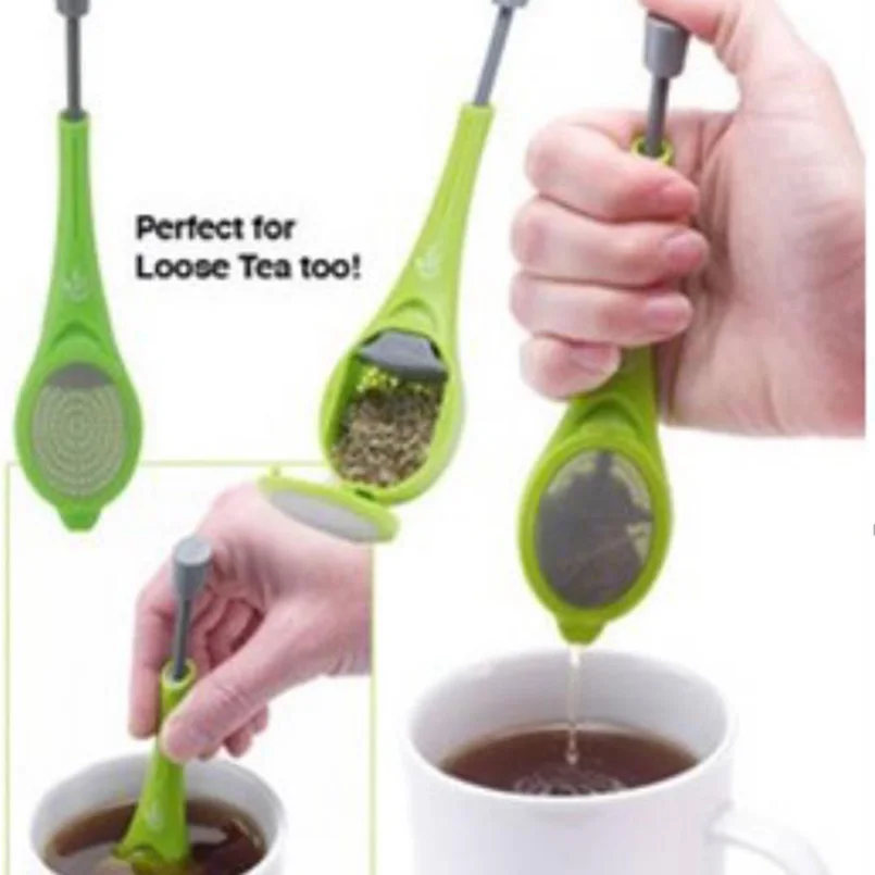 Tea Infuser Built-in plunger Healthy Intense Flavor Reusable Tea bag Plastic Tea&Coffee Strainer Measure Swirl Steep Stir&Press