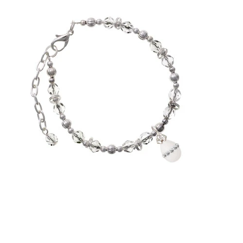 Белый пасхальное яйцо с прозрачными повязка кристаллом из прозрачных бусин