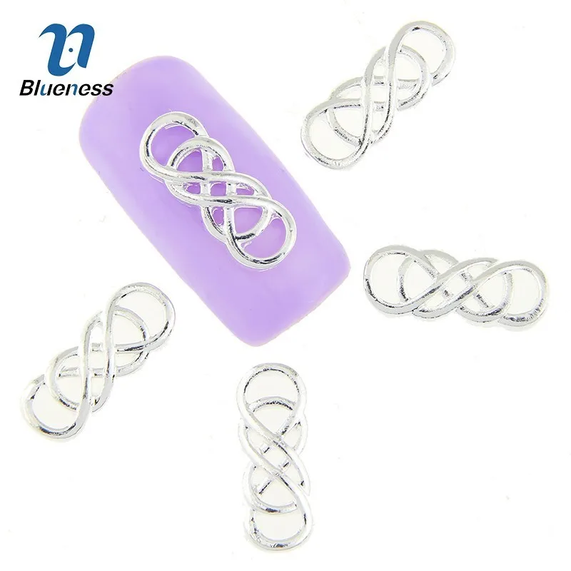 Blueness 3D геометрическая веревка сплав украшения ногтей 10 шт./Партия DIY