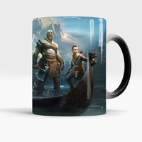 god of war 4 color transforming mugs coffee milk ceramic mug novelty heat changing color tea cup