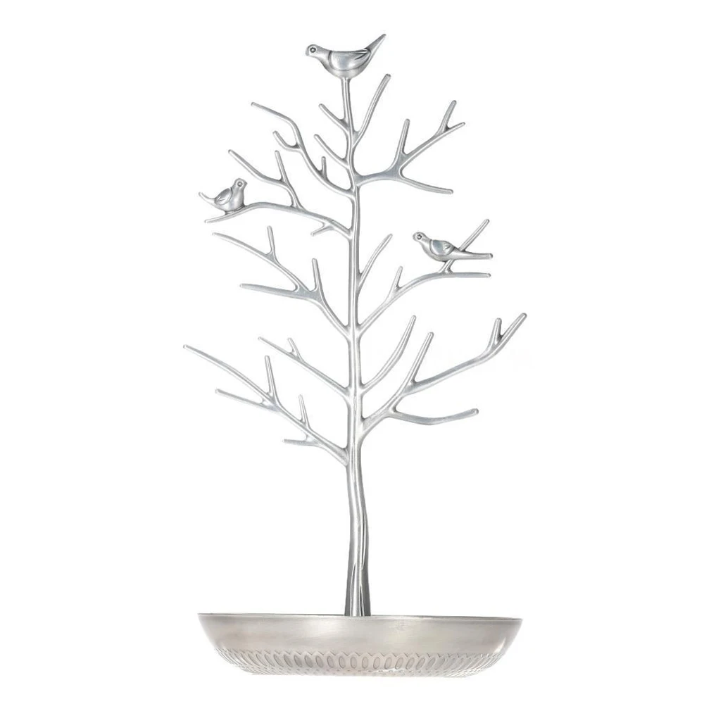 

Metal Tree Jewelry Stand Display Rack Earring Necklace Ring Holder Organizer