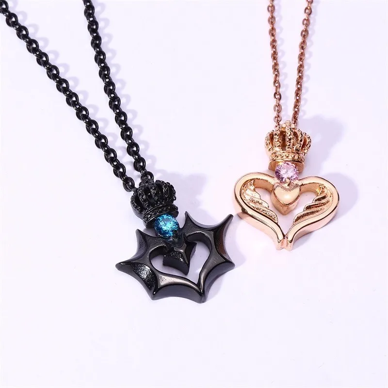 Пара ювелирных изделий ожерелье из нержавеющей стали с кулоном в форме