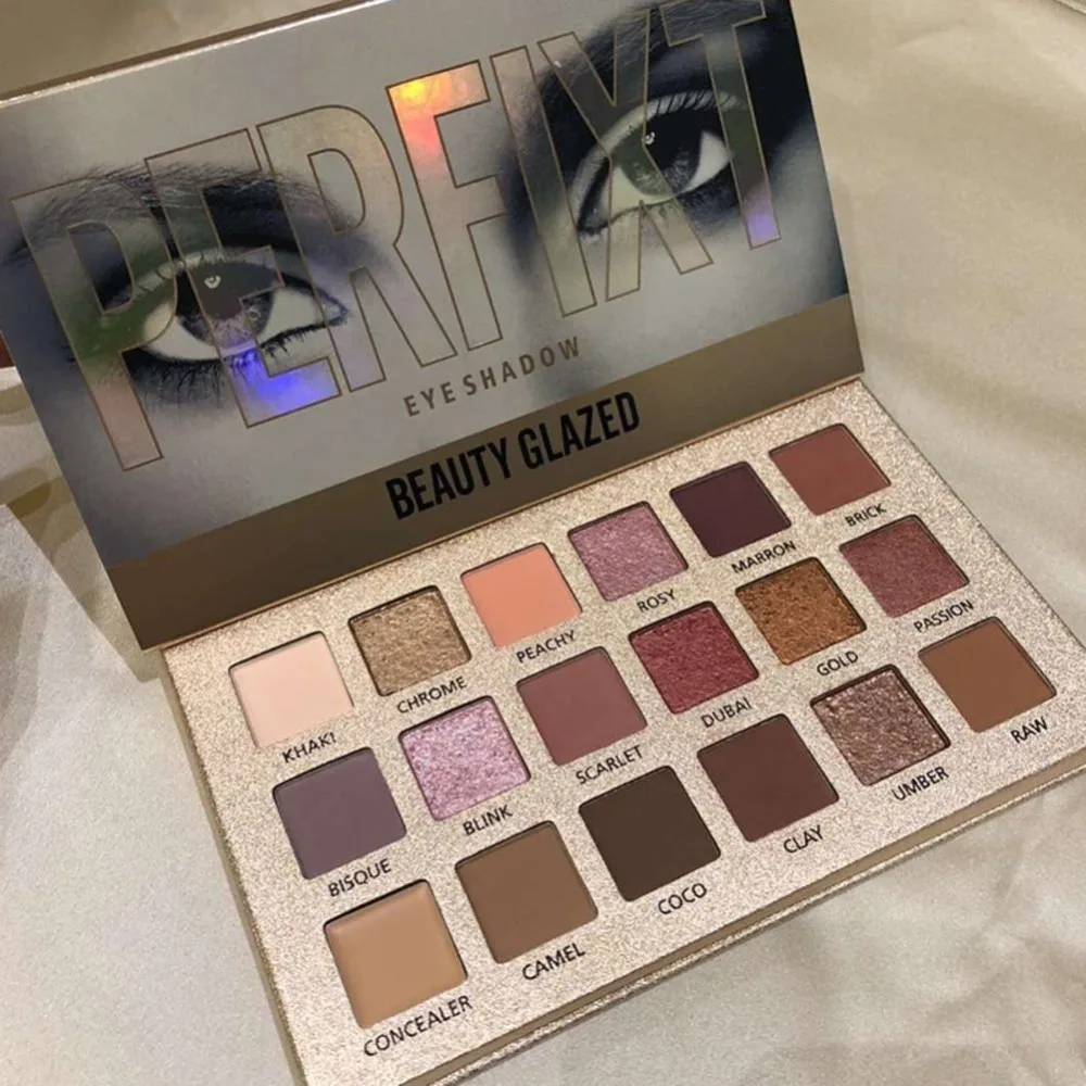 Beauty Glazed палитра теней для век 18 цветов нюдовые блестящие пигментные дымчатые