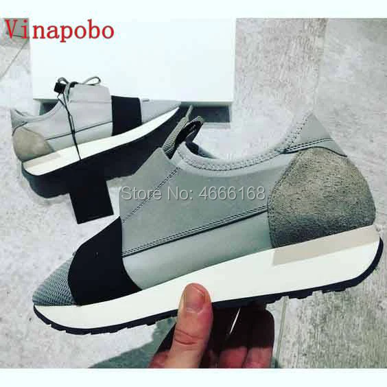 Name Brand New Arrival Man Woman Casual Shoes Flat Fashion Patchwork Leather Mesh Low Cut Lace-up Trainer Runner Outdoors | Обувь