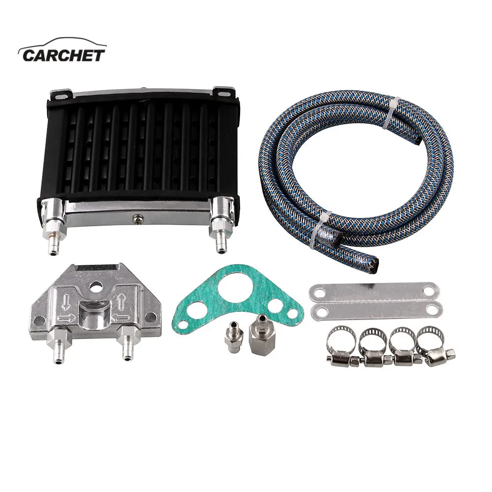 CARCHET Универсальный Мотоцикл CNC Алюминиевый Масляный радиатор для двигателя