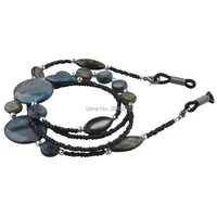 wholesale 10pcs handmade black shell with plastic beads eyeglass sunglasses cord beads eyewear chain