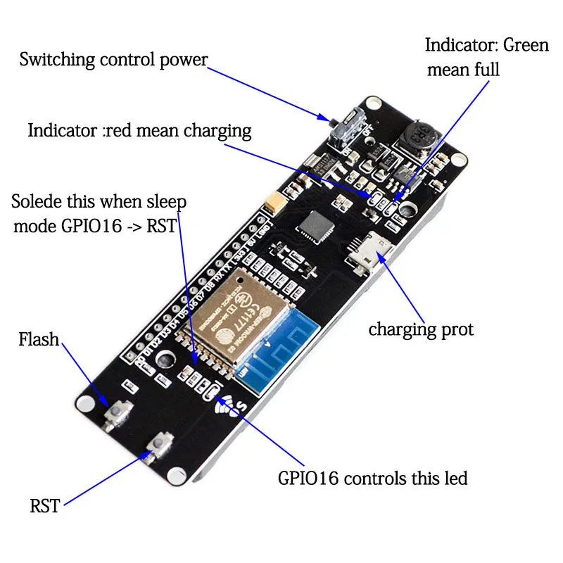 Для Wemos D1 Esp8266 Мини Wifi беспроводной Nodemcu модуль 18650 батарея макетная плата Esp Wroom 02