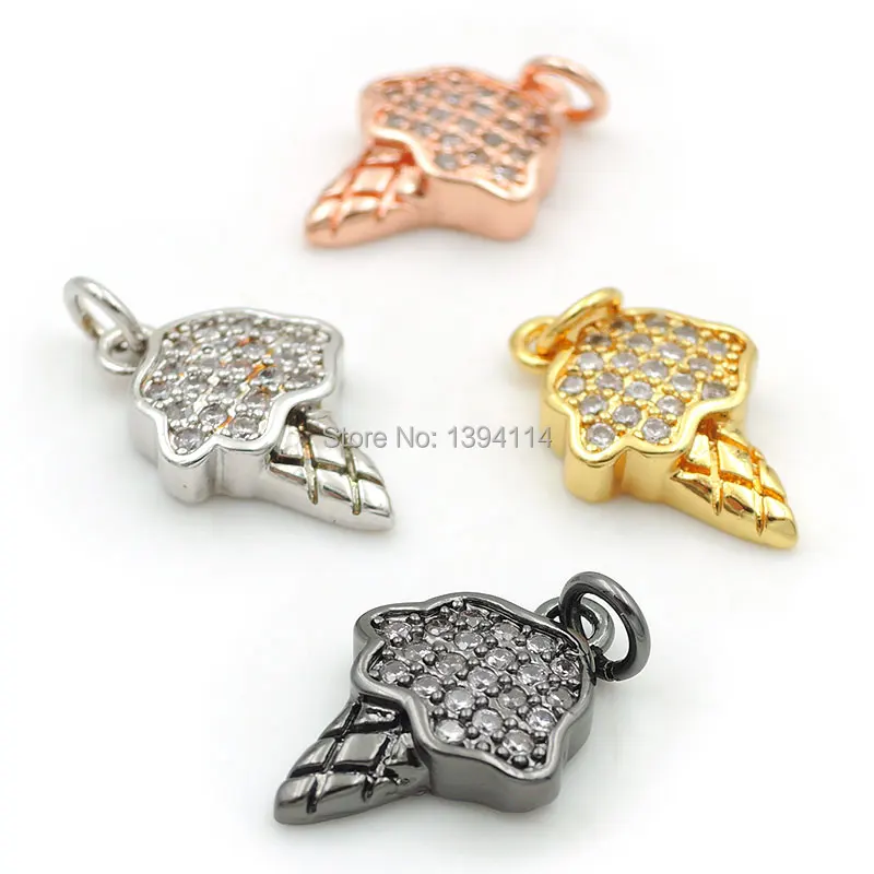 14*10*3 мм Micro Pave Clear CZ Bamboo Shoot Charms подходит для мужчин и женщин изготовления браслетов