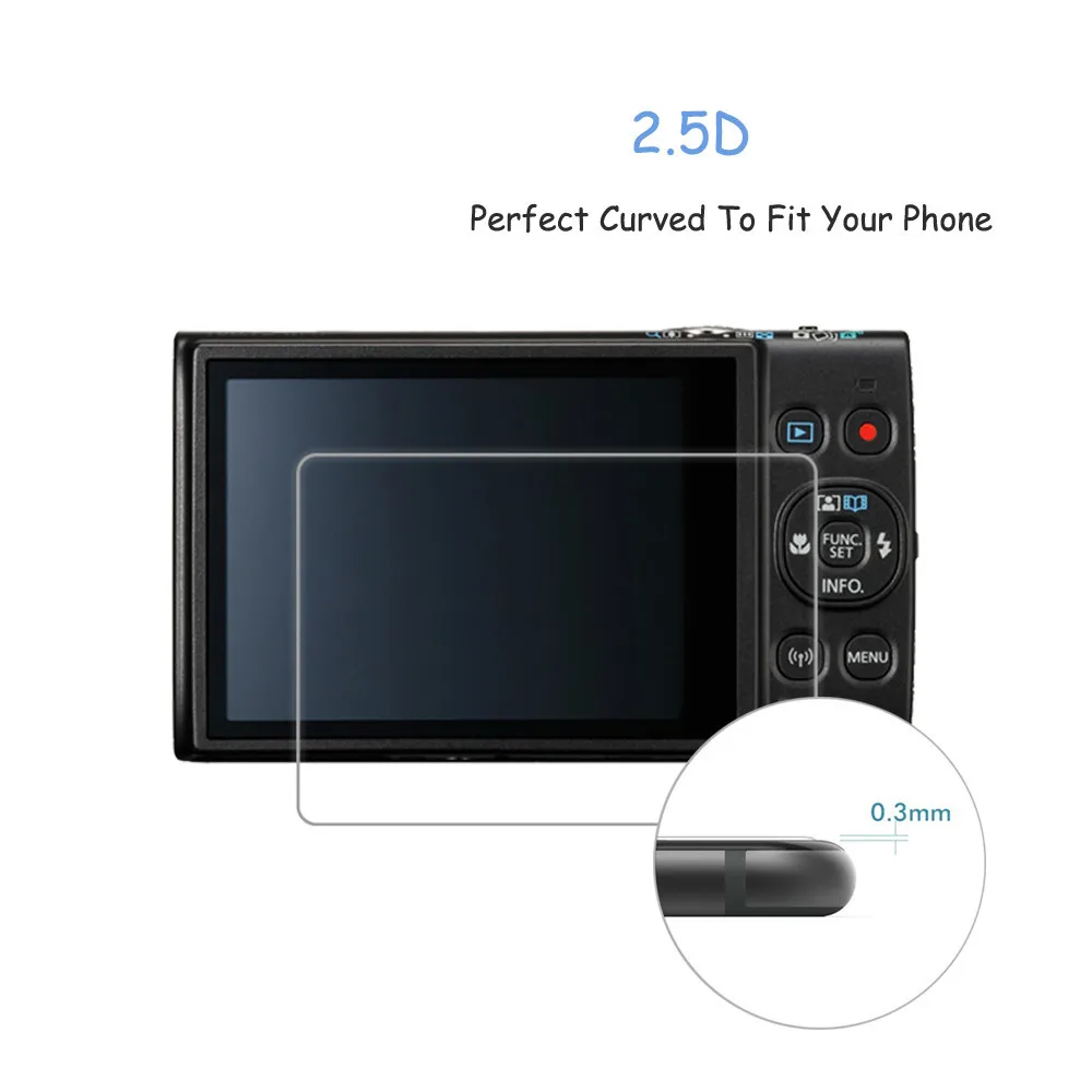 2 упаковки для Canon IXUS 285 HS / 230 132 0 3 мм 2.5D 9H прозрачное закаленное стекло Защита