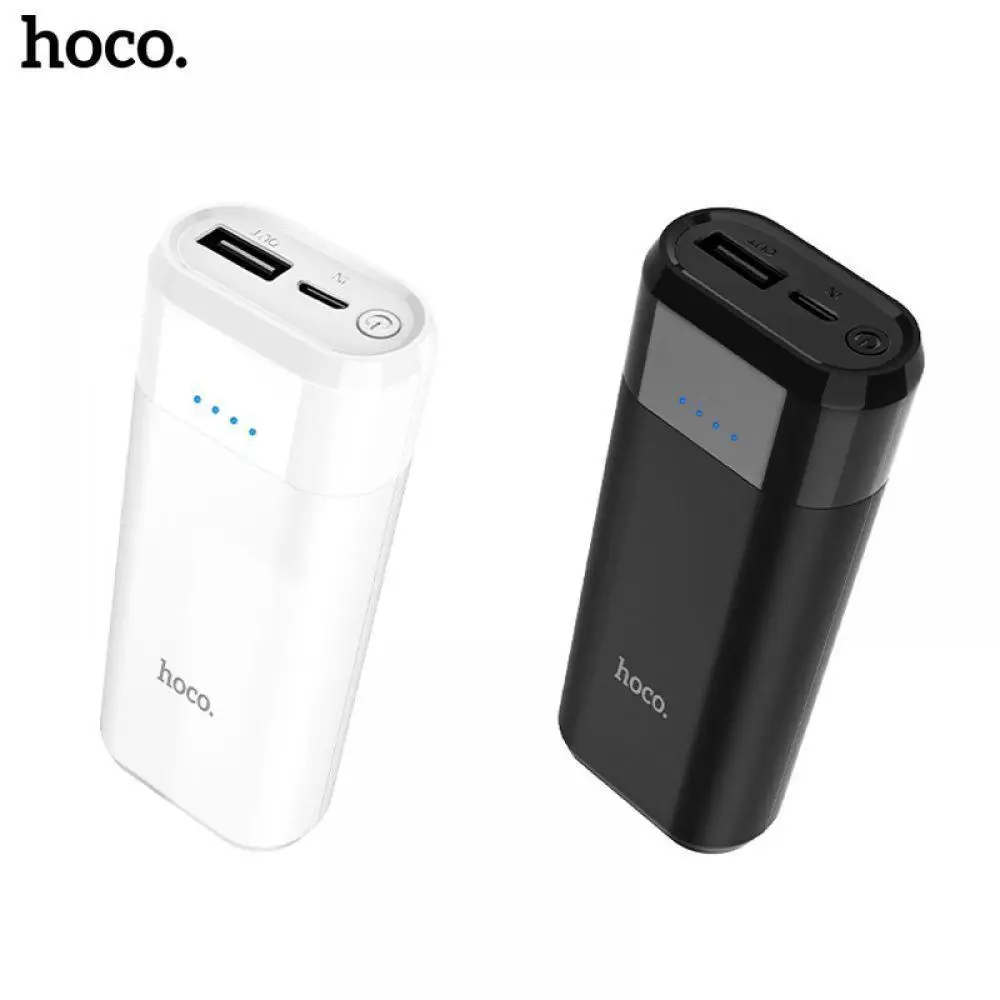 HOCO 5200mAh power Bank mi ni USB светодиодный 18650 Внешний аккумулятор портативное зарядное