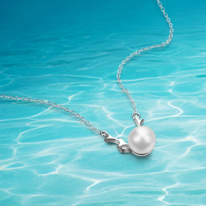 

New Arrival 925 Sterling Silver Imitation Pearls Antler Necklace Jewelry New Year Christmas Gifts 925 Jewelry Wholesale Retail