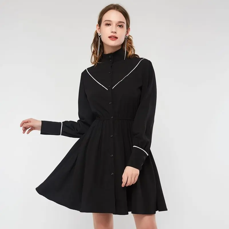 Для женщин Мини платья Повседневное черный Офисные женские туфли Винтаж