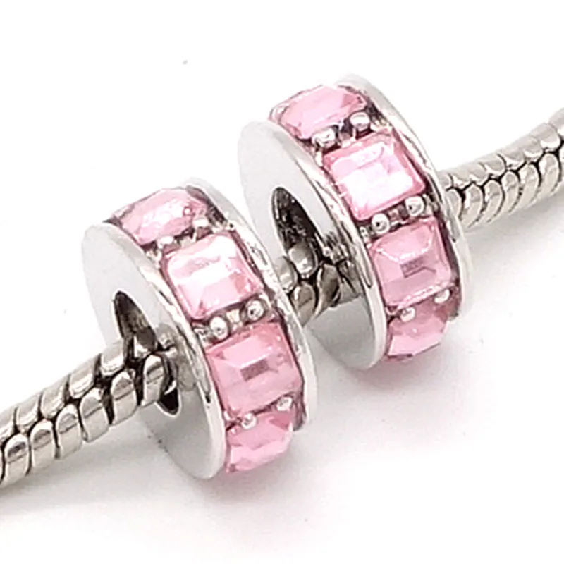 TTBEADS 2 шт. серебряные CZ европейские очаровательные разделенные Бусины Подходят 925