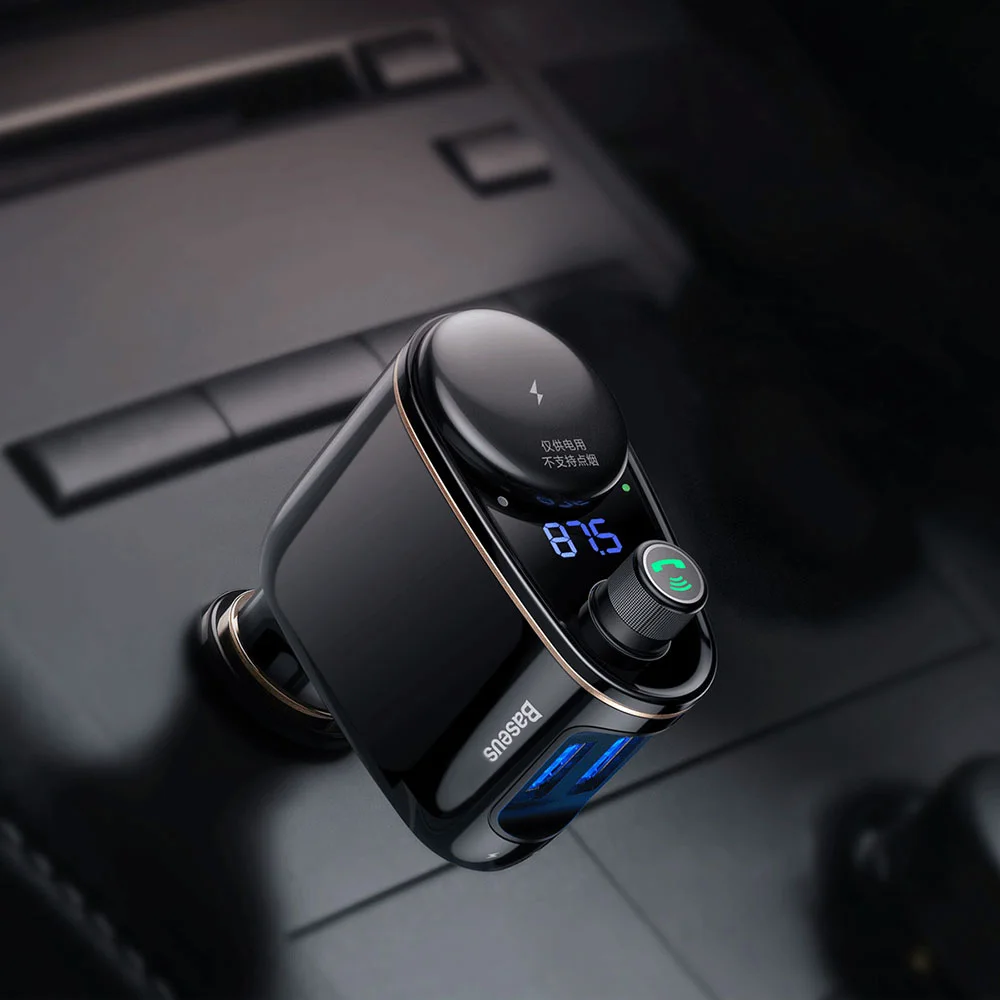 Baseus FM Transmitter Bluetooth 4.2 Car Kit MP3 Audio Player Stereo Radio LED Display 3.4A Dual USB Charger | Электроника