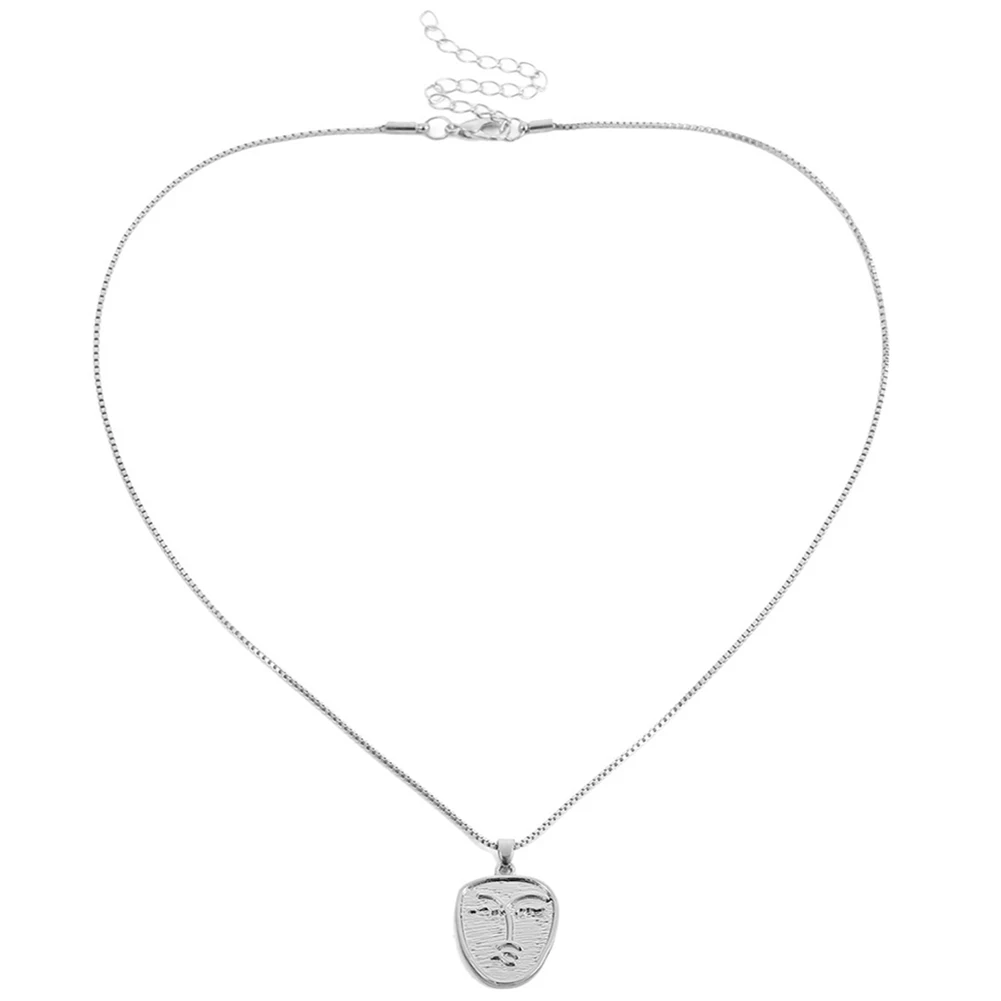 Hot Fashion Women Simple Embossed Portrait Pendant Sliver Gold Long Chain Women's Necklace Jewelry For Female Girls |