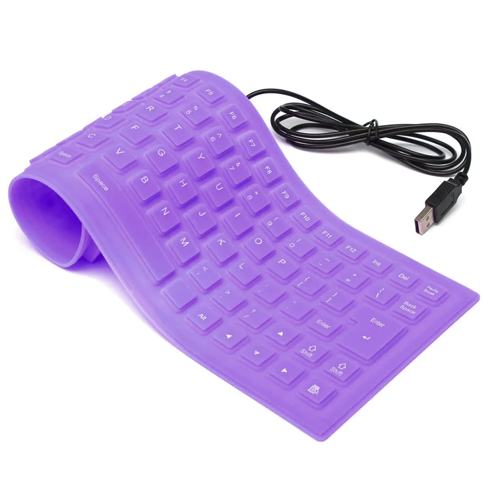 Novelty Design Laptop Notebook Portable Flexible Silicone Keyboard Foldable Waterproof Dustproof USB Silent Keys PC | Компьютеры и