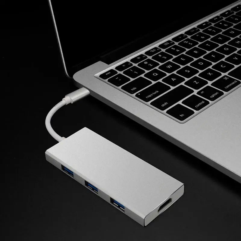 7 портов type-C концентратор для USB 3 0 HDMI TF SD Card Reader PD адаптер провода | Компьютеры и