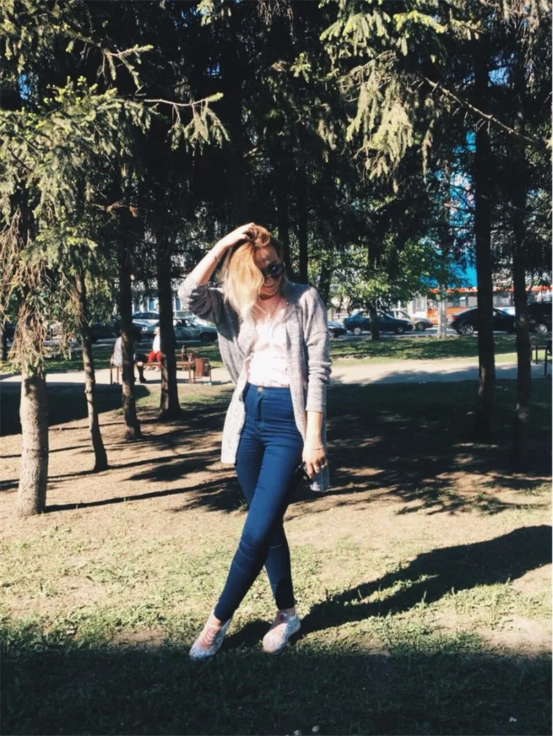 

WITHZZ New Fashion Jeans Women Pencil Pants High Waist Jeans Sexy Slim Elastic Skinny Pants Trousers Fit Lady Jeans