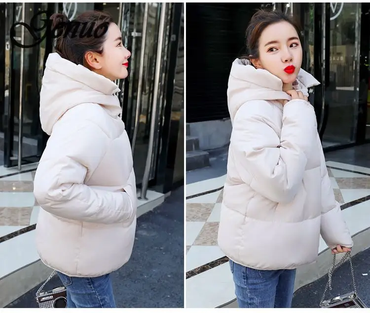 Женская куртка с капюшоном зимняя хлопковой подкладкой 2019|Женские парки| |