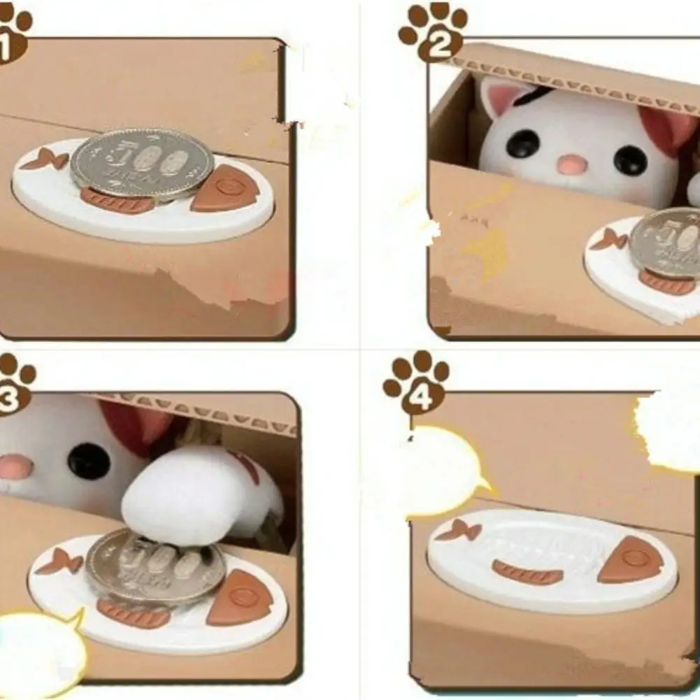 

RCtown Cute Cartoon Kitty Shape Piggy Bank Money Electric Saving Pot Kids Toy Home Decoration