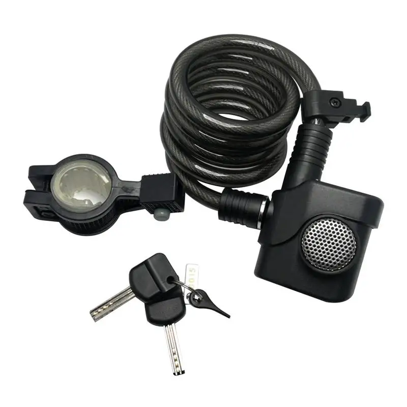 Durable 120cm 110dB Bike Bicycle Alarm Lock with 2 Keys Long Braided Alloy Steel Cable Mountain Accessory | Спорт и развлечения