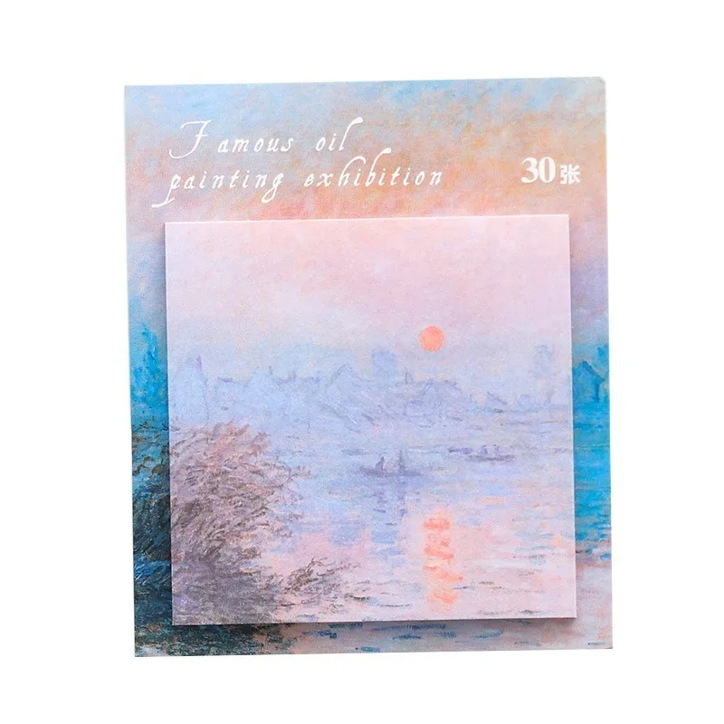 

1PCS New Famous Oil Painting Memo Pad Paper Post Notes Sticky Notes Notepad Stationery Papeleria Office School Supplies