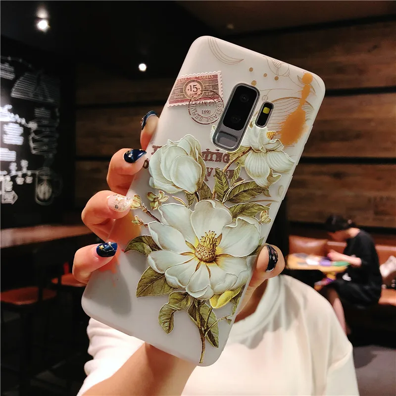 Чехлы с цветами для телефонов Samsung Galaxy S10 S9 S8 Plus Note 10 9 A6 J2 Pro J4 J6 J5 J7 Prime 2018 прозрачный