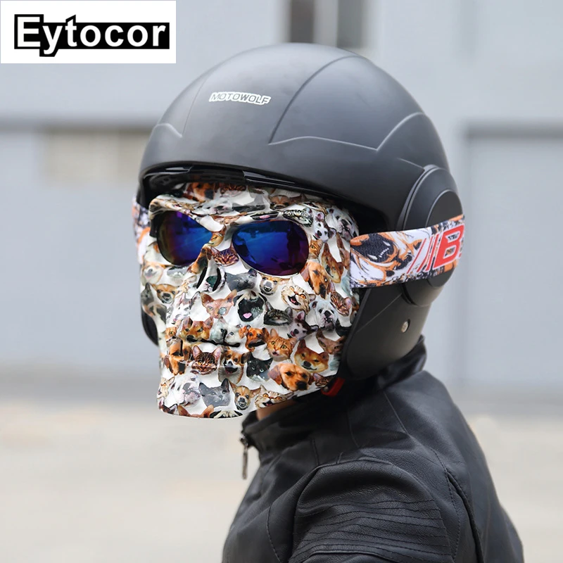 EYTOCOR Ant-ветер мотоциклетный шлем маска Открытый езда Мотокросс черепа ветрозащитный ветер очки Мотоцикл Череп очки