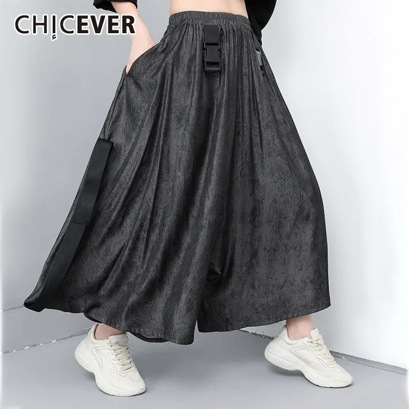 CHICEVER весенние повседневные женские брюки с эластичным поясом и карманами