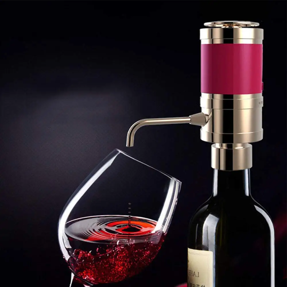 

Electric Wine Aerator and Dispenser - Quickly Oxidizes,Portable,Automatic Bottle Breather Pump with Metal Pourer Spout - Air D
