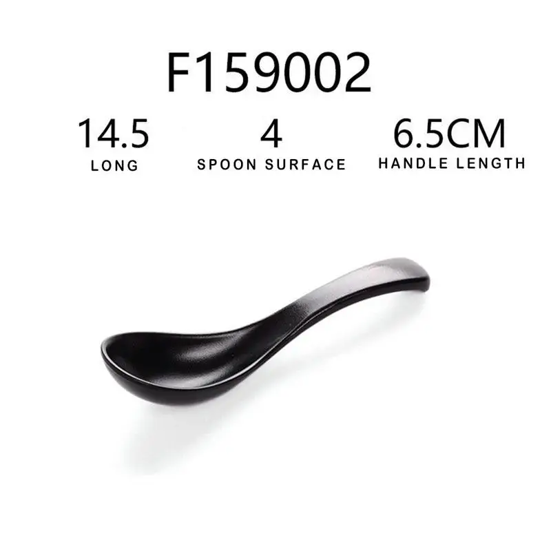 Japanese 1Pc Black Matte Spoon Chinese Soup Spoon Round Anti-Fall Earl Scoop Scoop Thick Cooking Meal Food Spoon Dinnerware images - 6