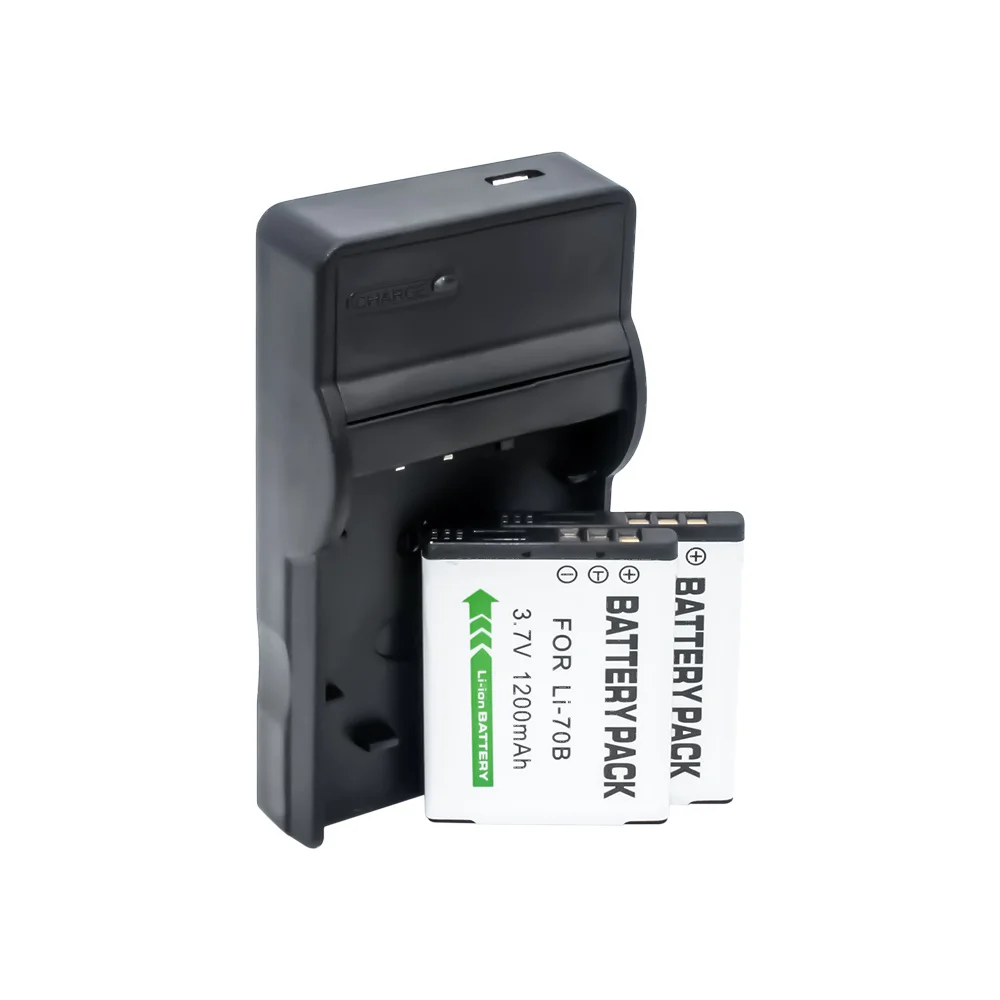 2 шт LI 70B батареи камеры и USB зарядное устройство для Olympus VG 120 140 130 камеры|Цифровые