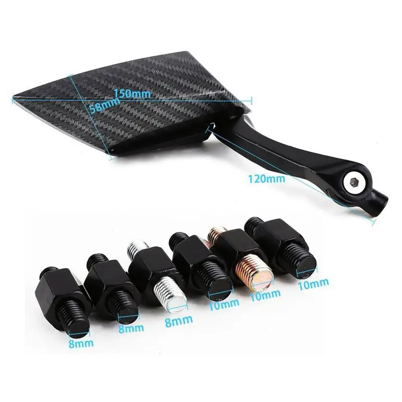A Pair of Universal Adjustable Motorcycle Scooter Snake Skin Pattern Aluminum Side Rear View Mirrors Black | Автомобили и